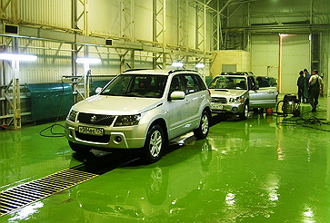 Полимерные полы в  автомойке